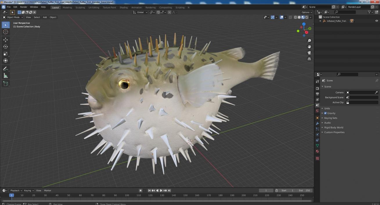 3D model Inflated Puffer Fish