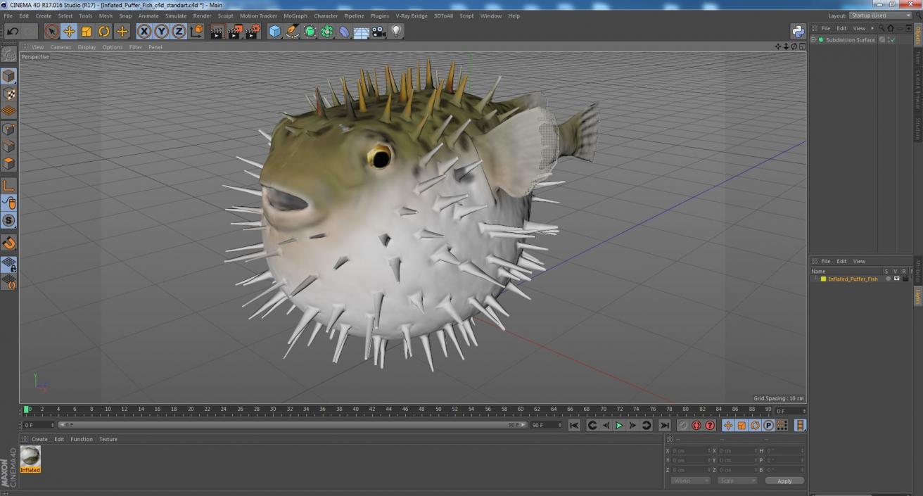 3D model Inflated Puffer Fish