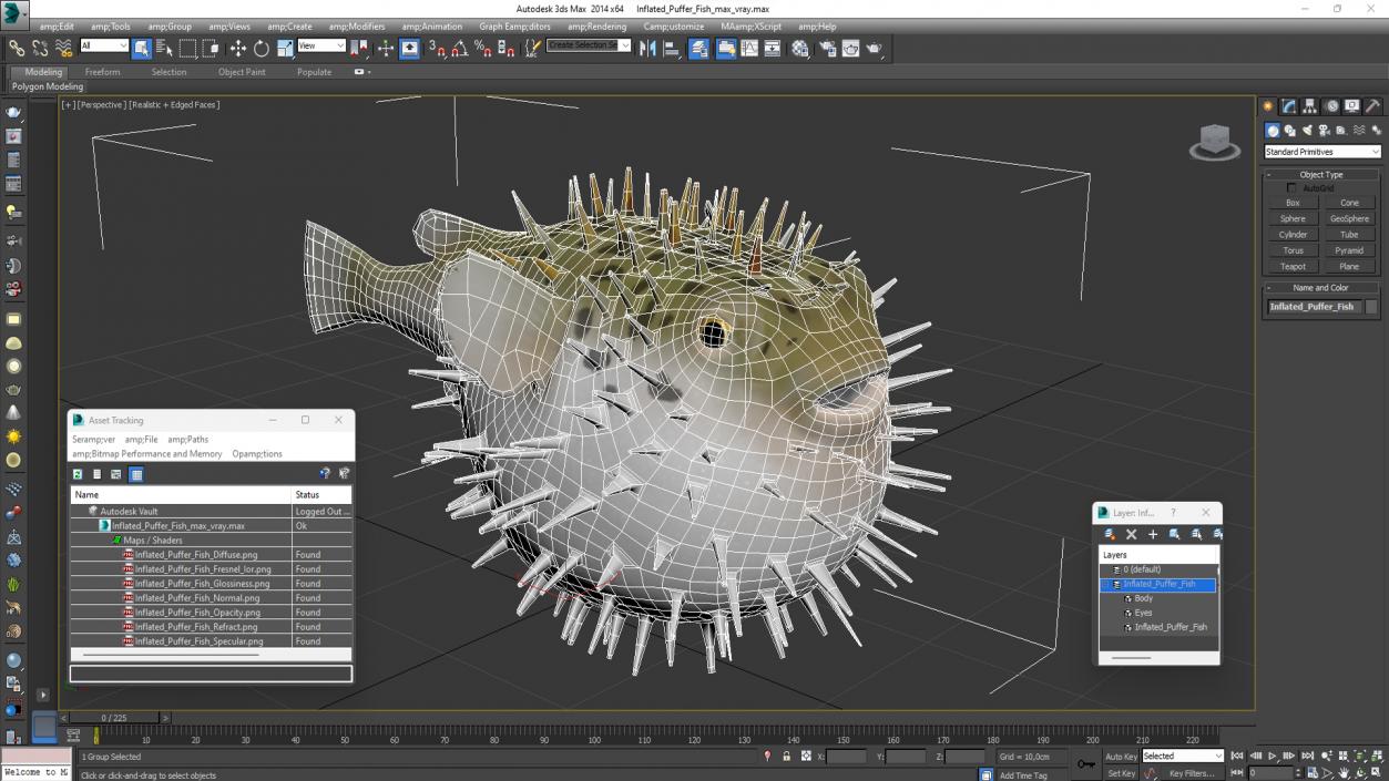 3D model Inflated Puffer Fish