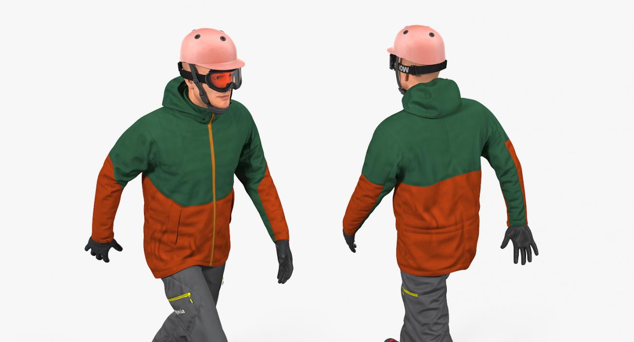 3D model Snowboarder in Winter Sports Gear Rigged