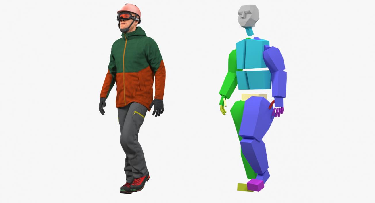 3D model Snowboarder in Winter Sports Gear Rigged