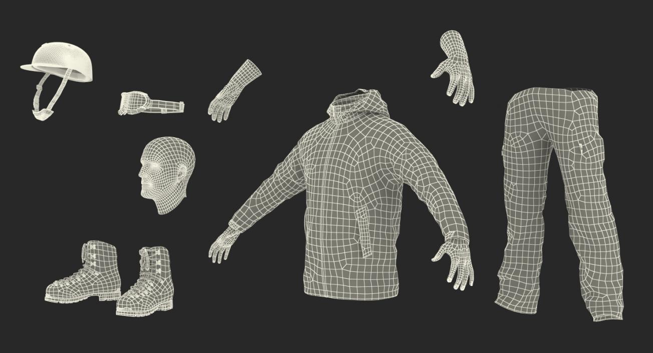 3D model Snowboarder in Winter Sports Gear Rigged