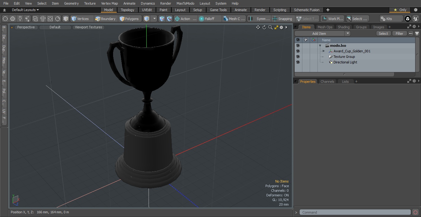 3D Award Cup Golden