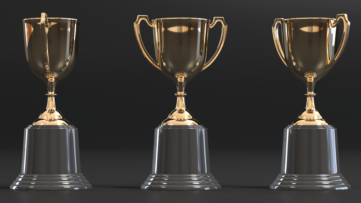 3D Award Cup Golden