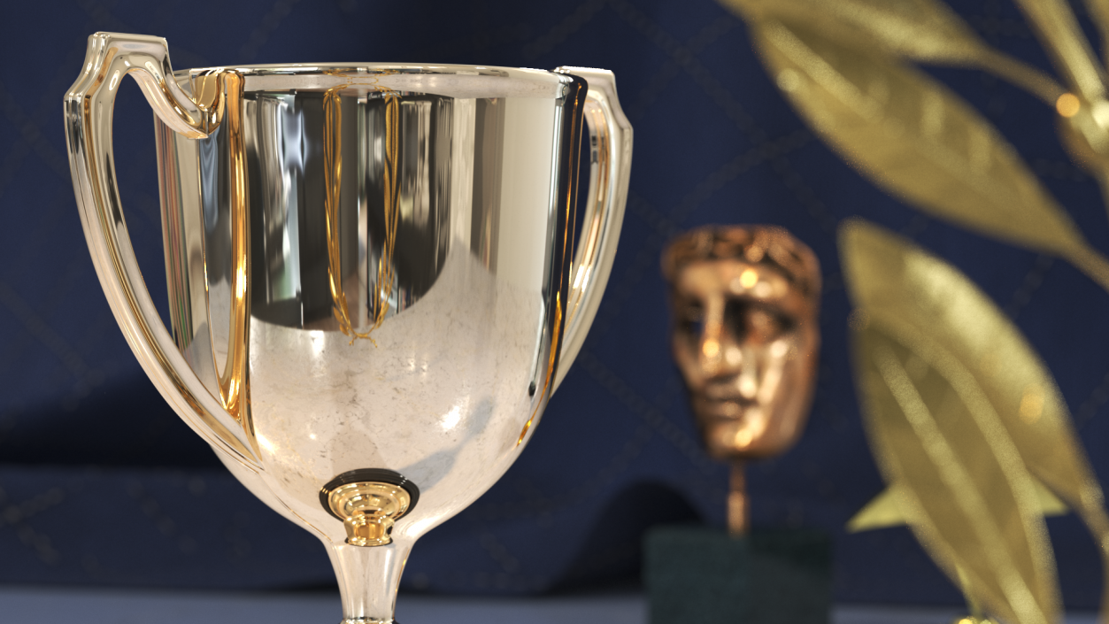 3D Award Cup Golden