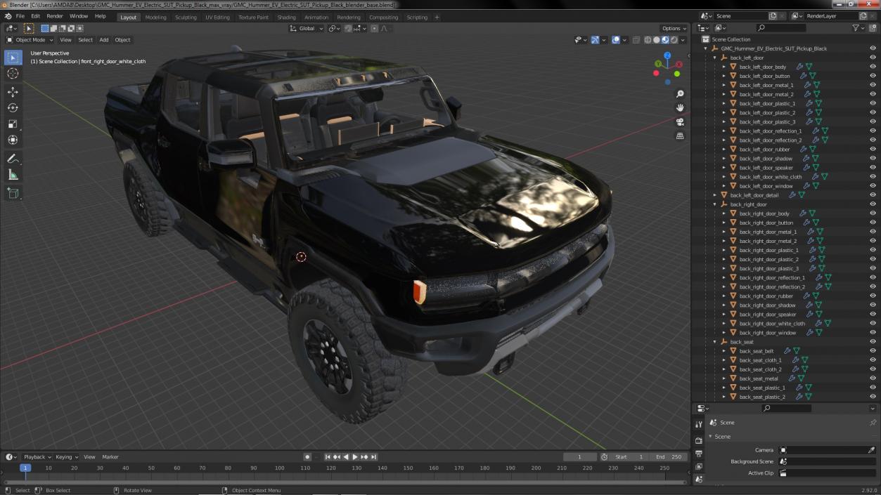 GMC Hummer EV Electric SUT Pickup Black 3D model