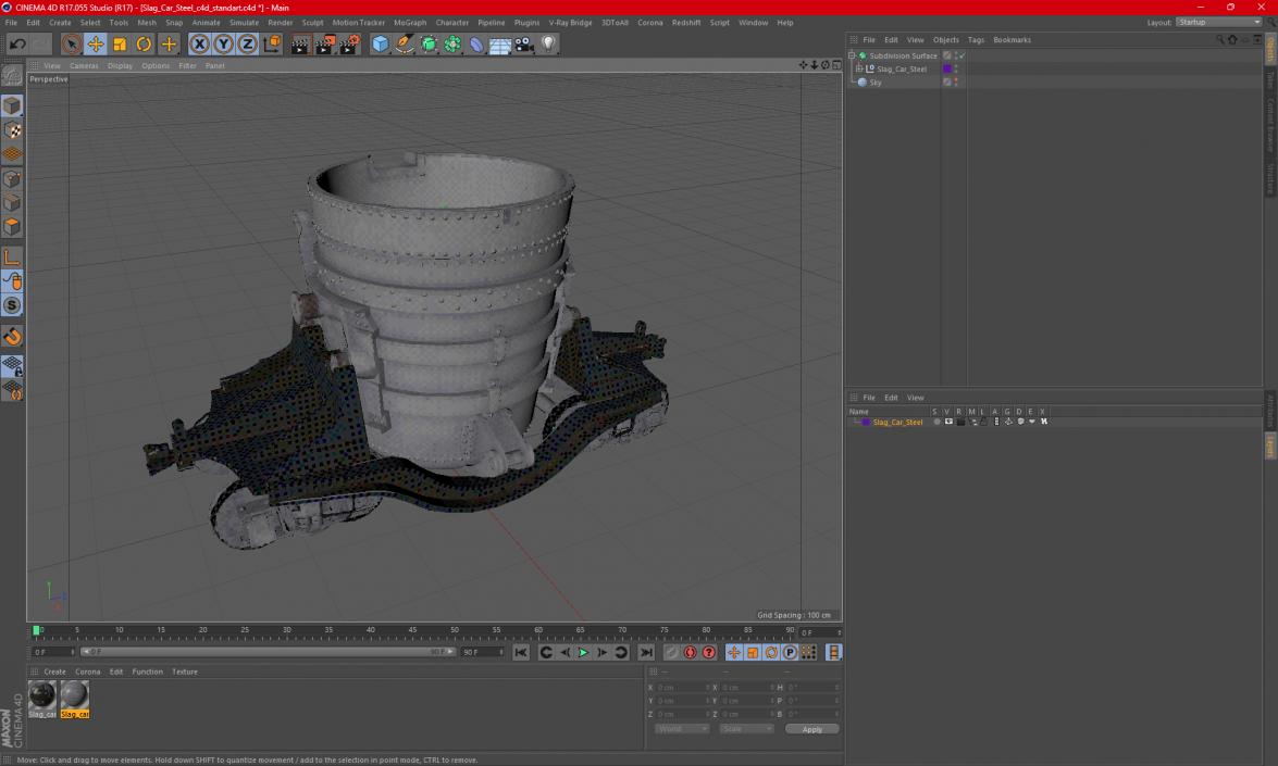 Slag Car Steel 3D model