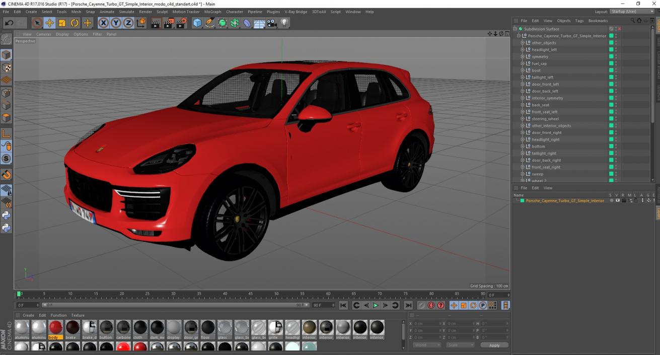 3D model Porsche Cayenne Turbo GT Simple Interior