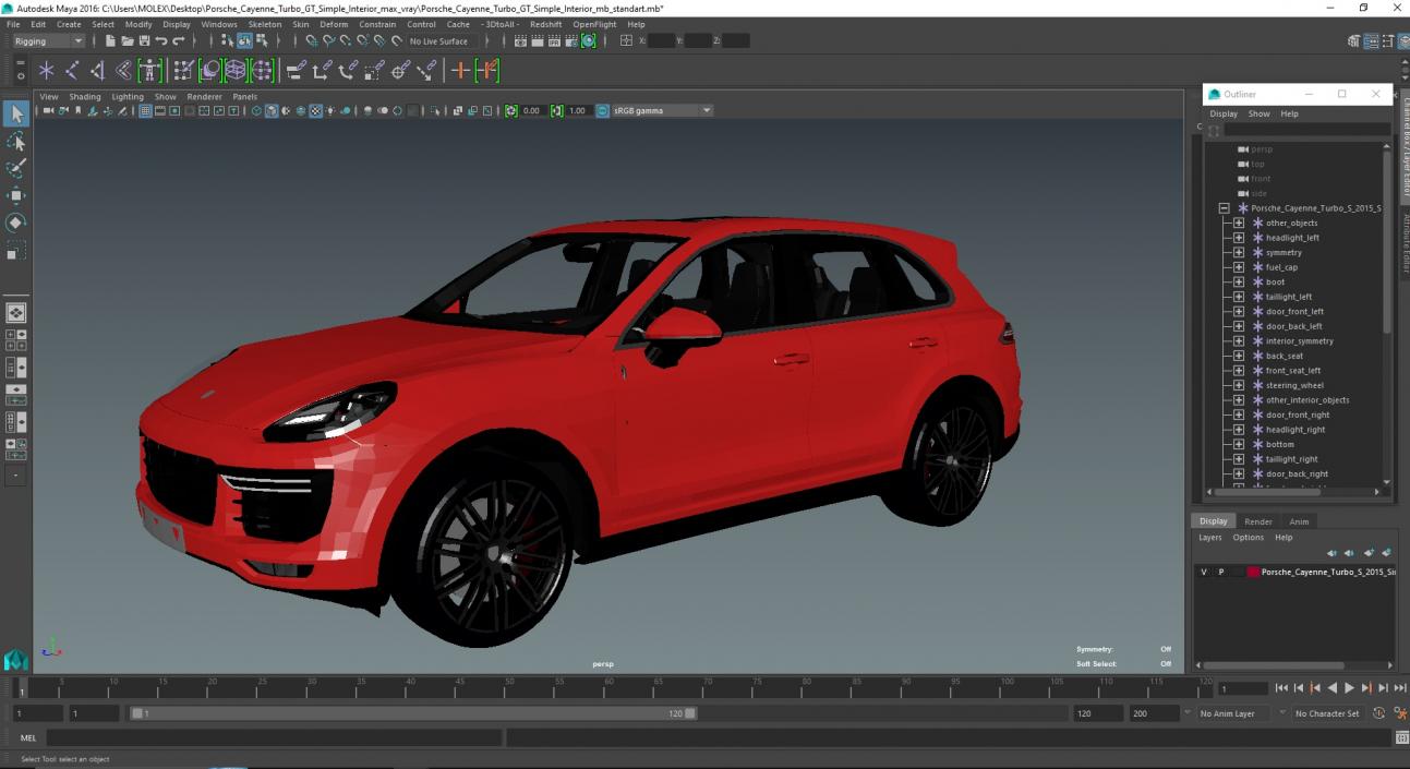 3D model Porsche Cayenne Turbo GT Simple Interior