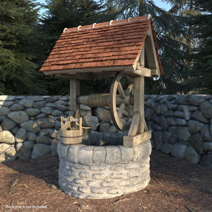 3D Round Stone Well