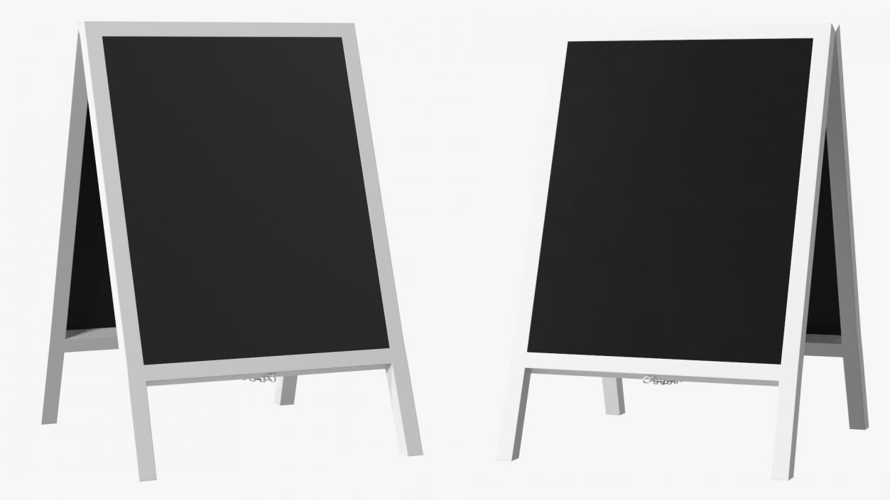 Wooden Chalkboard Sign White Clear 3D model