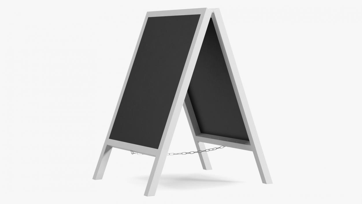 Wooden Chalkboard Sign White Clear 3D model