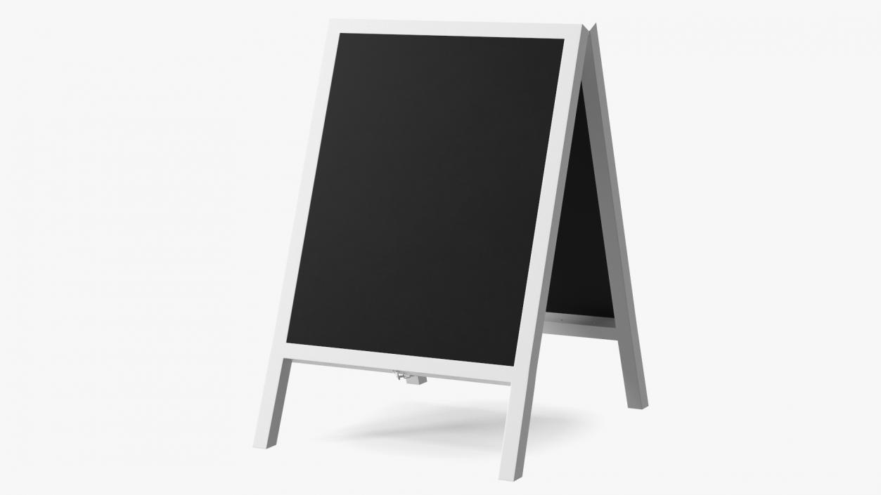 Wooden Chalkboard Sign White Clear 3D model