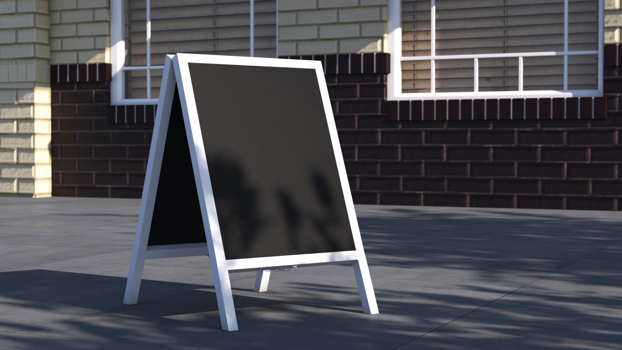 Wooden Chalkboard Sign White Clear 3D model