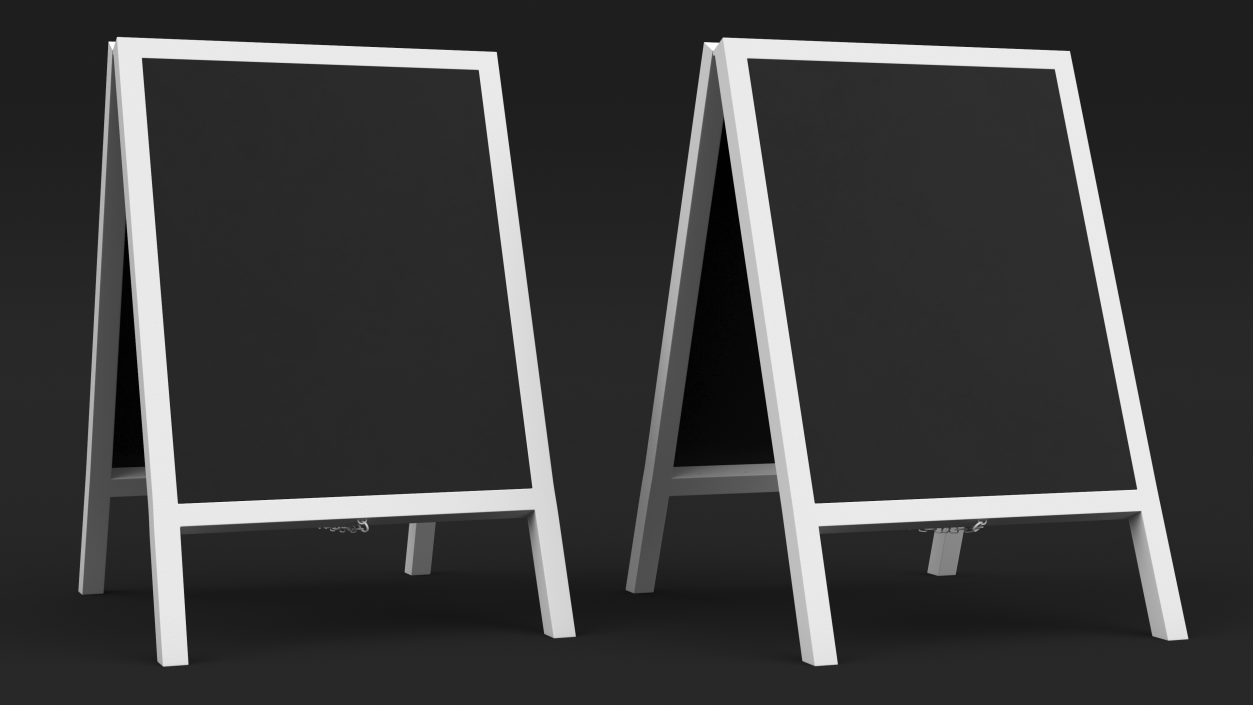 Wooden Chalkboard Sign White Clear 3D model