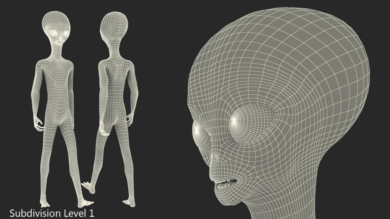 Space Alien Walking Pose 3D model