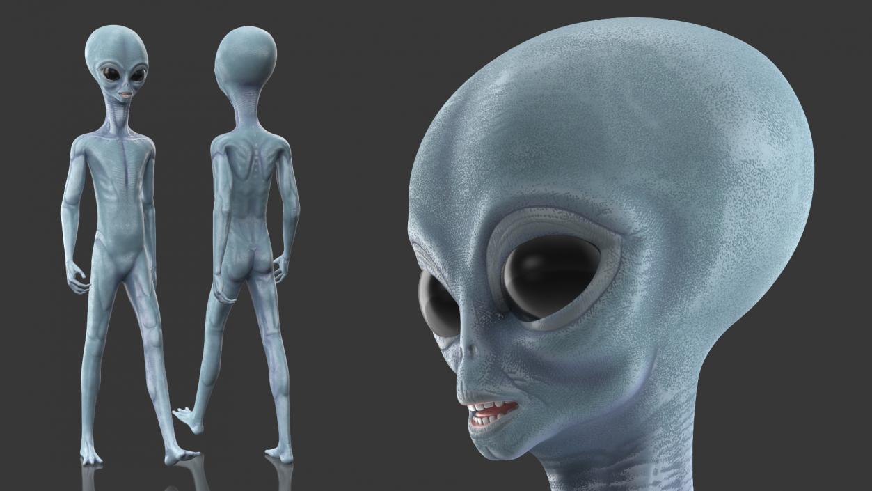 Space Alien Walking Pose 3D model