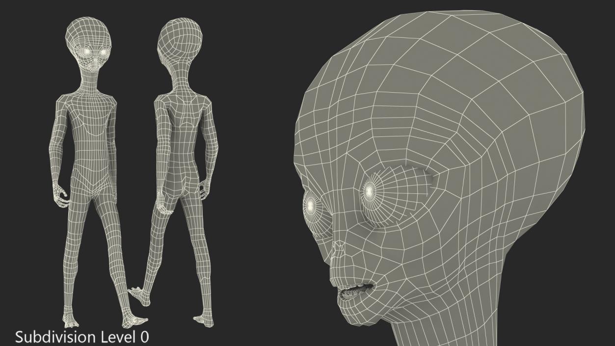 Space Alien Walking Pose 3D model