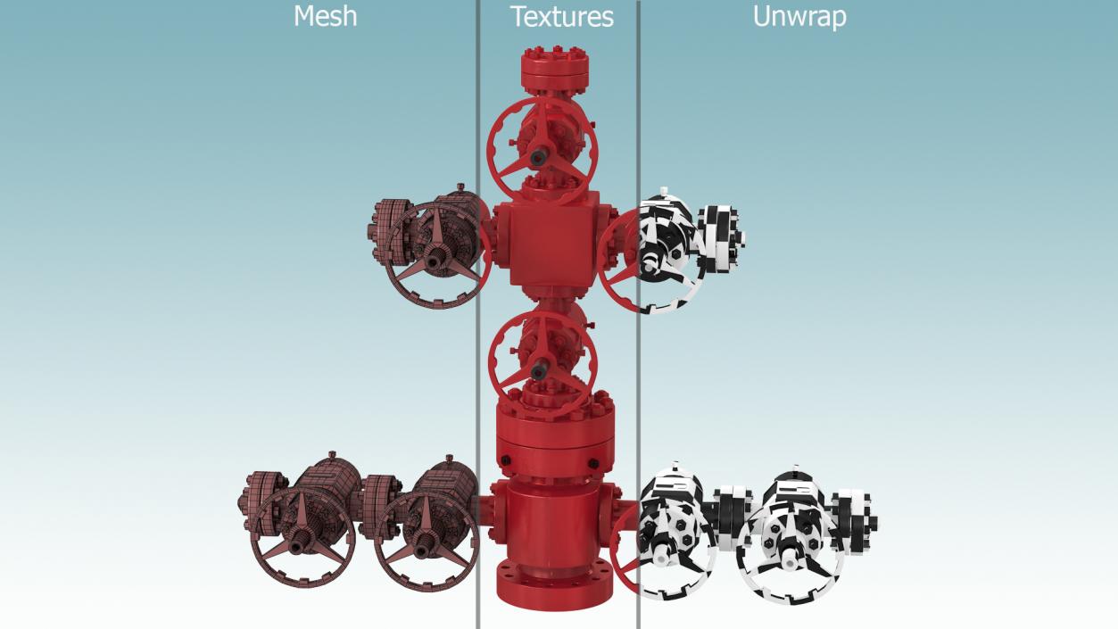 Oil Wellheads Collection 3D model