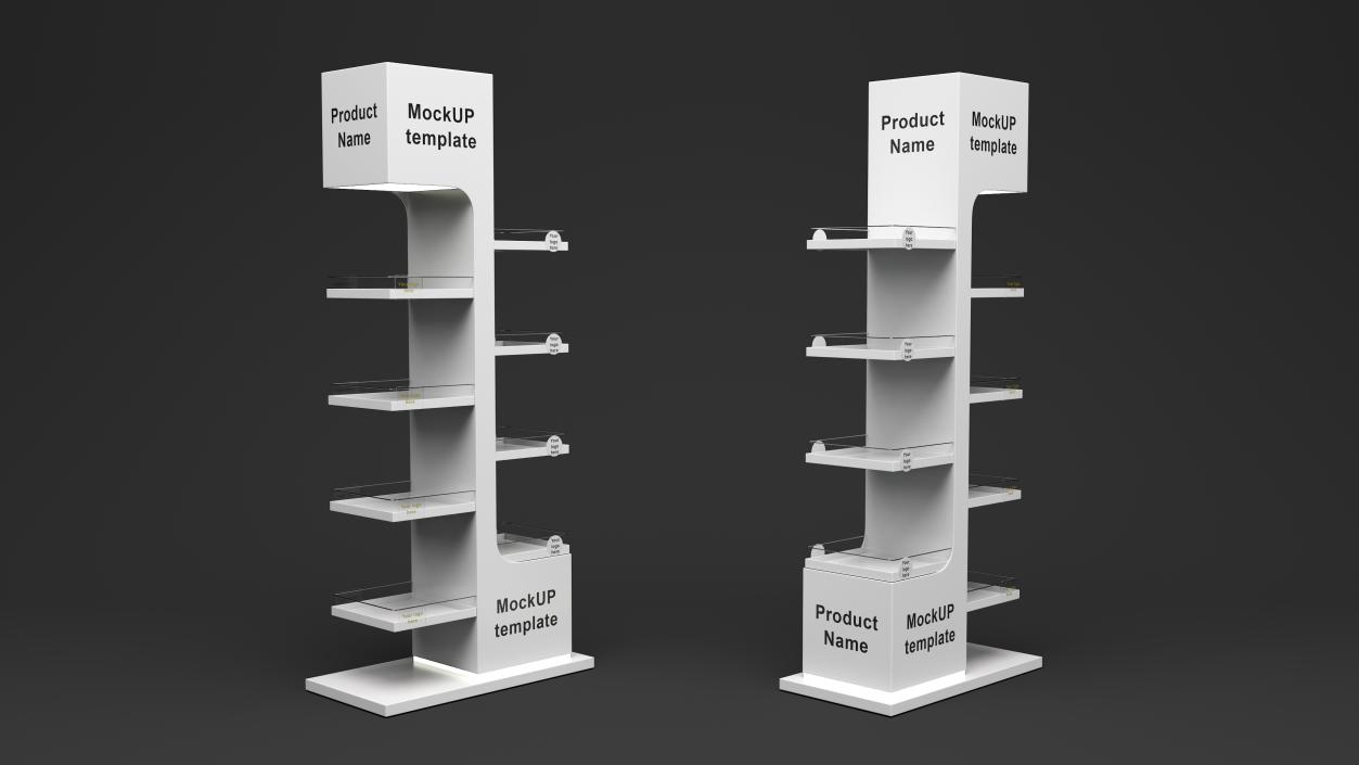 White Standing Shop Display 3D