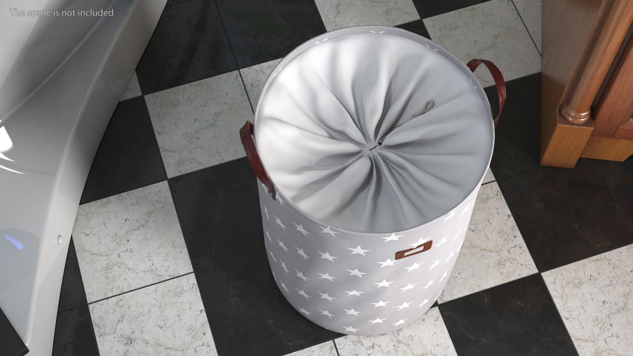 3D Laundry Basket with Lid Gray model