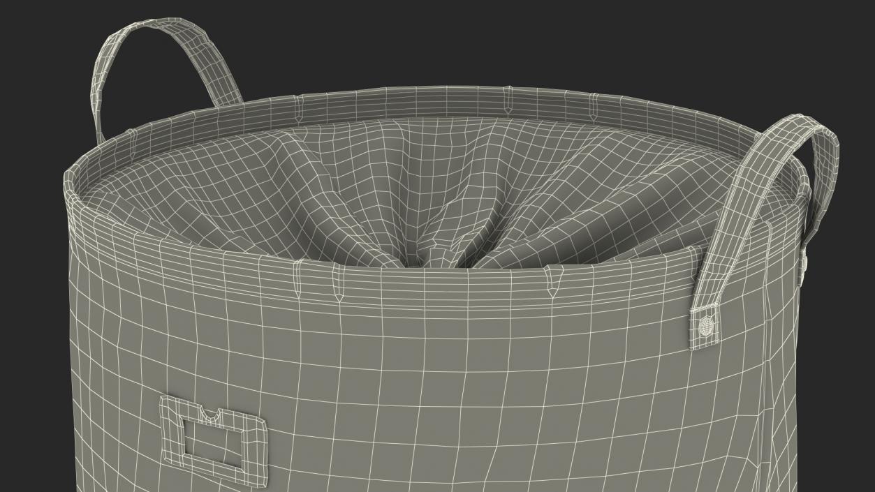 3D Laundry Basket with Lid Gray model