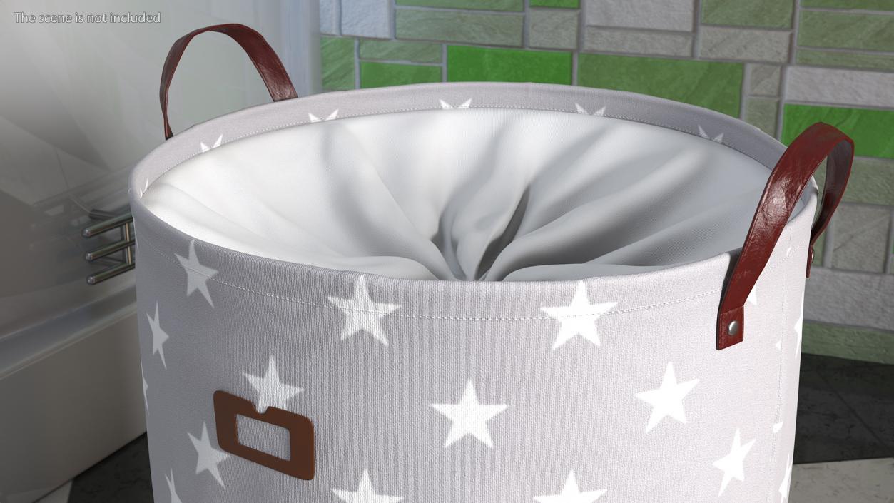 3D Laundry Basket with Lid Gray model