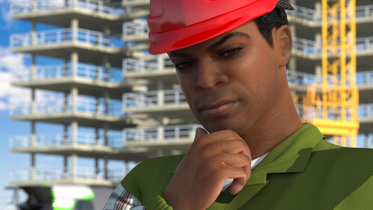 Light Skinned Black Builder Rigged 3D model