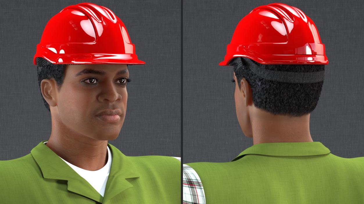 Light Skinned Black Builder Rigged 3D model