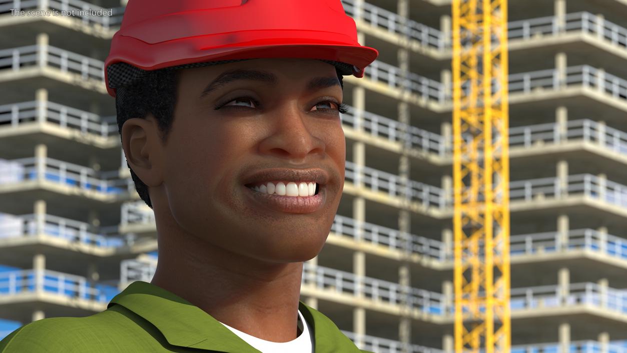 Light Skinned Black Builder Rigged 3D model