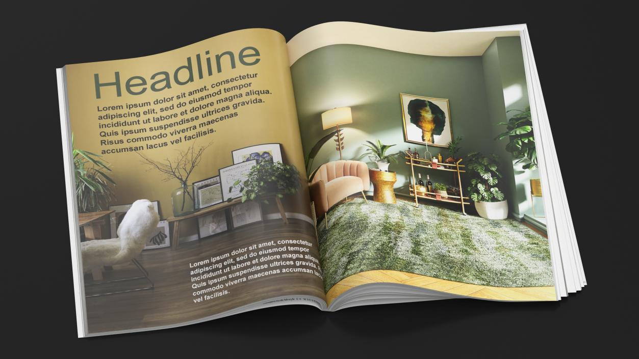 Open Interior Magazine Mockup 3D model