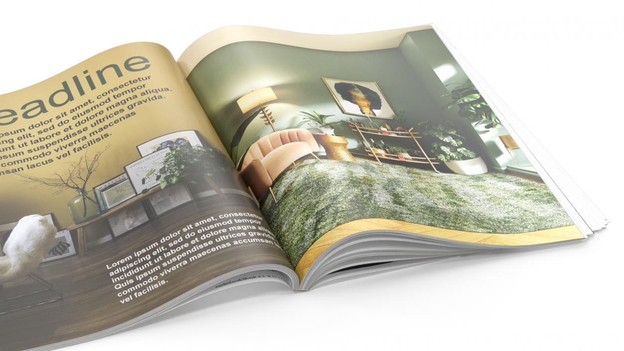 Open Interior Magazine Mockup 3D model