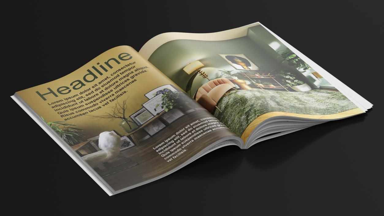 Open Interior Magazine Mockup 3D model