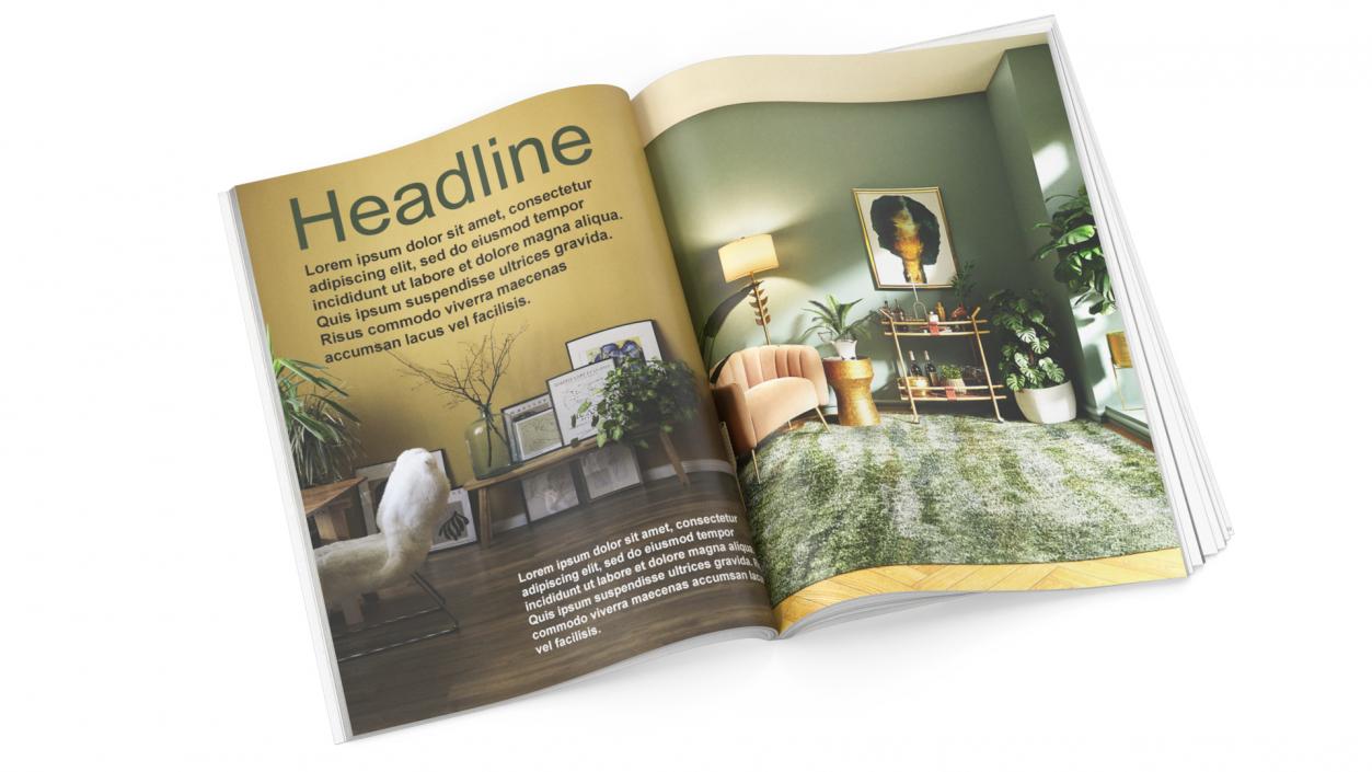 Open Interior Magazine Mockup 3D model