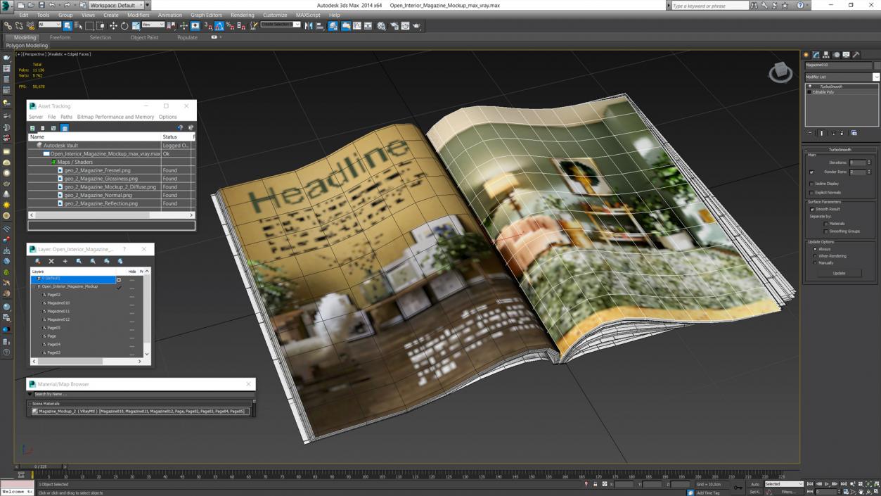 Open Interior Magazine Mockup 3D model