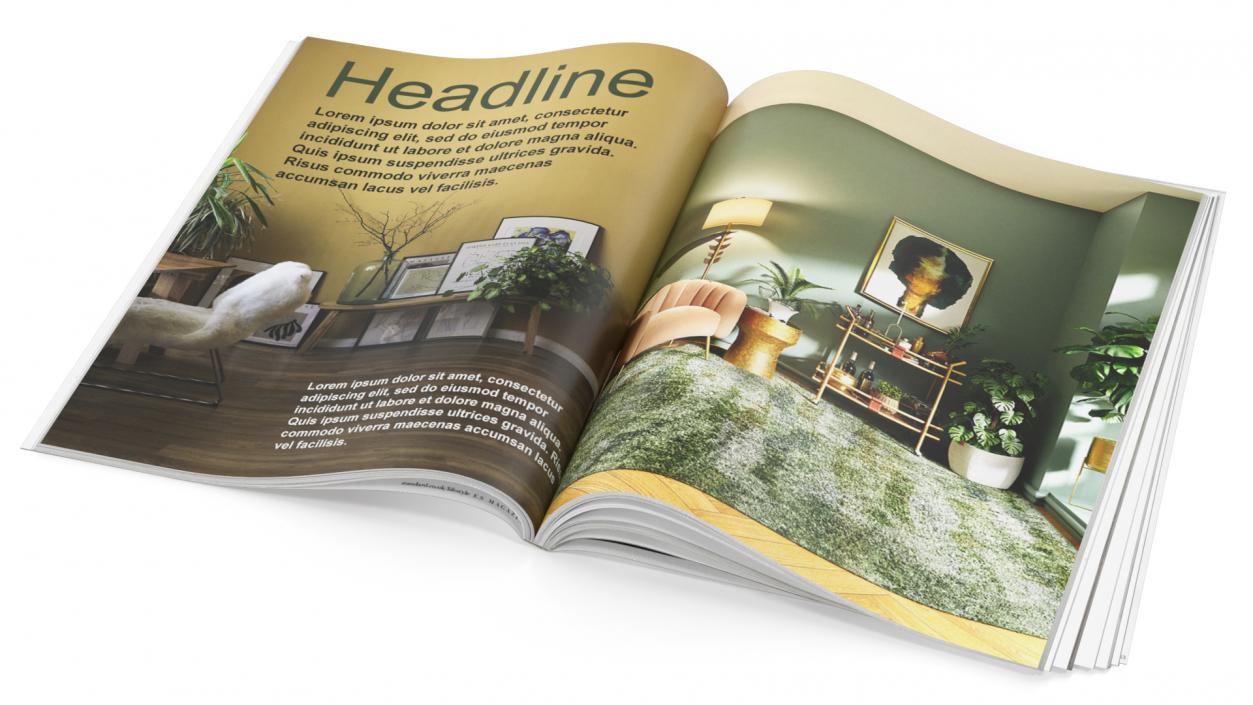 Open Interior Magazine Mockup 3D model