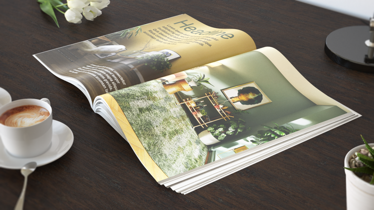 Open Interior Magazine Mockup 3D model