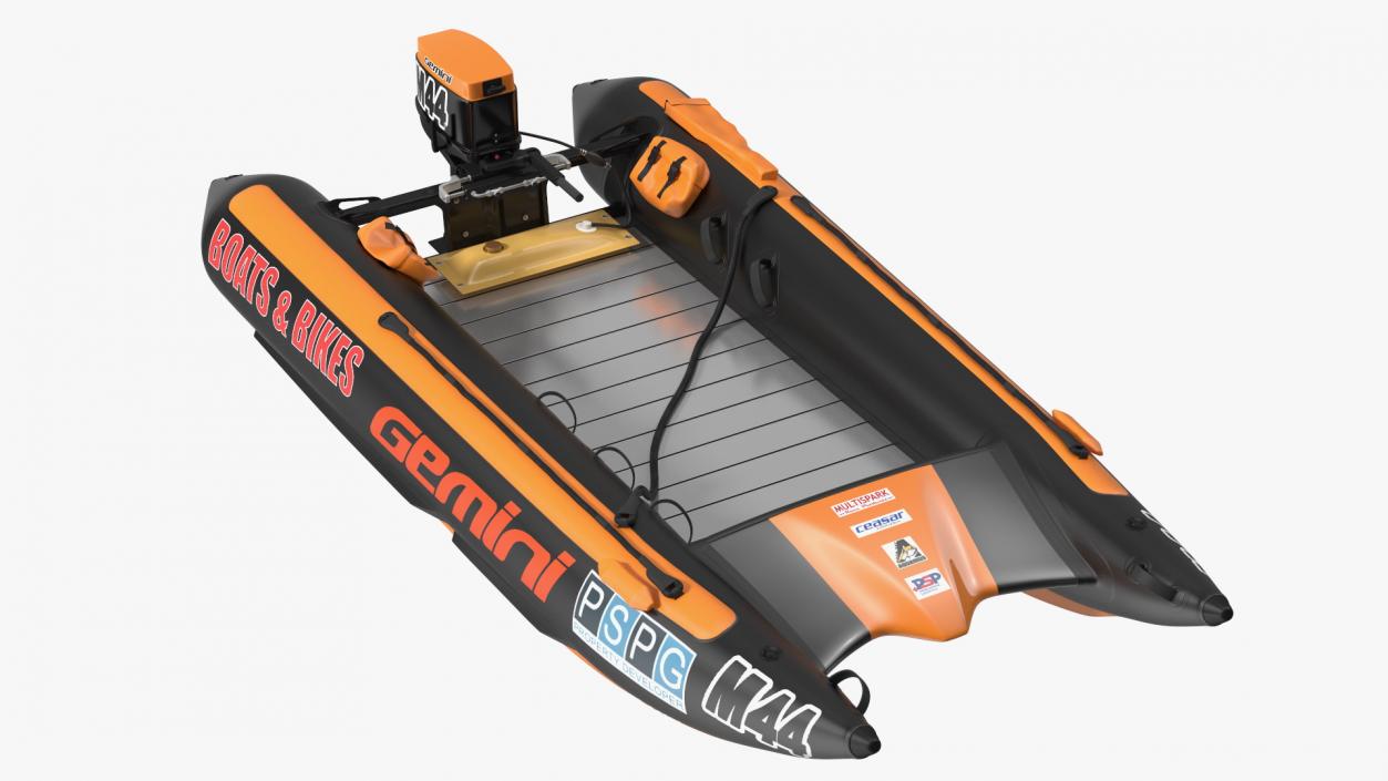 Racing Boat Gemini Zapcat F1 with Engine Orange 3D