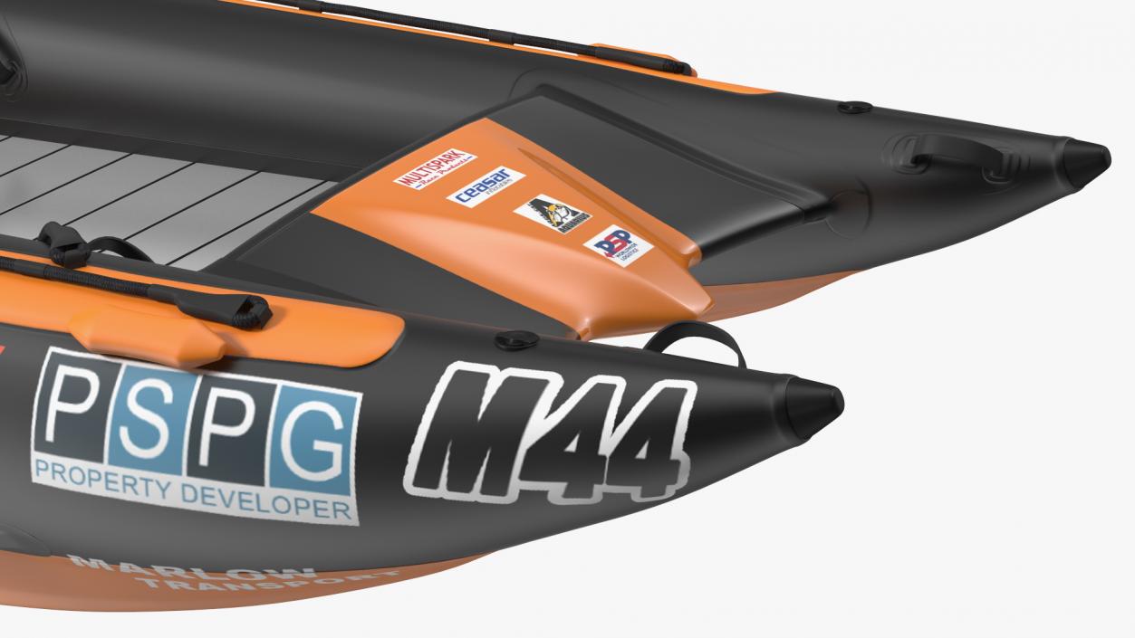 Racing Boat Gemini Zapcat F1 with Engine Orange 3D