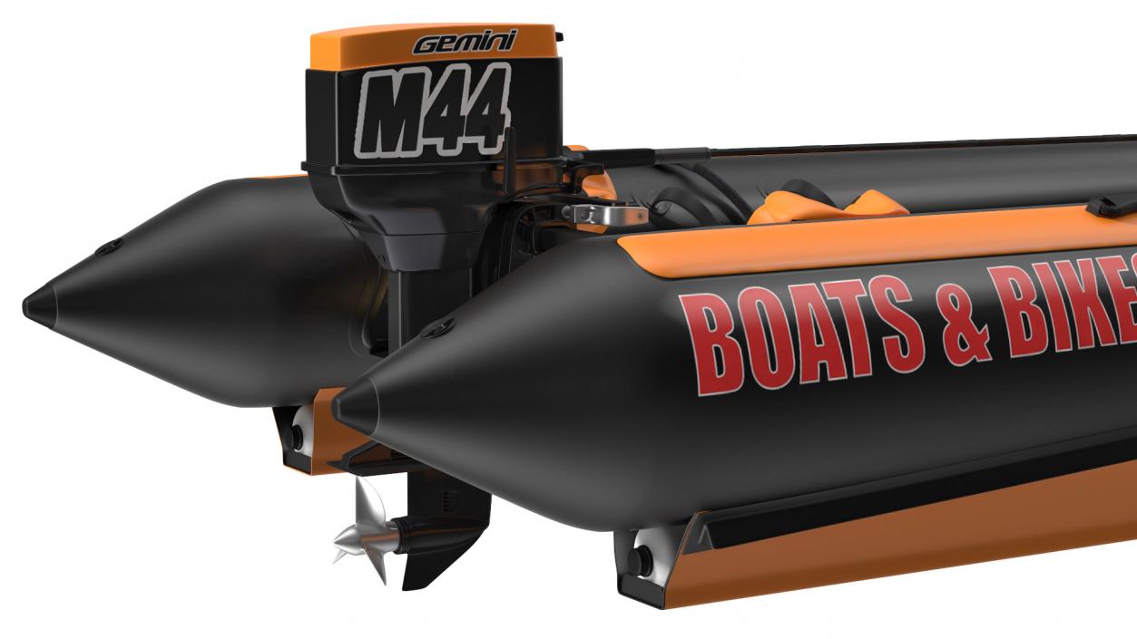 Racing Boat Gemini Zapcat F1 with Engine Orange 3D