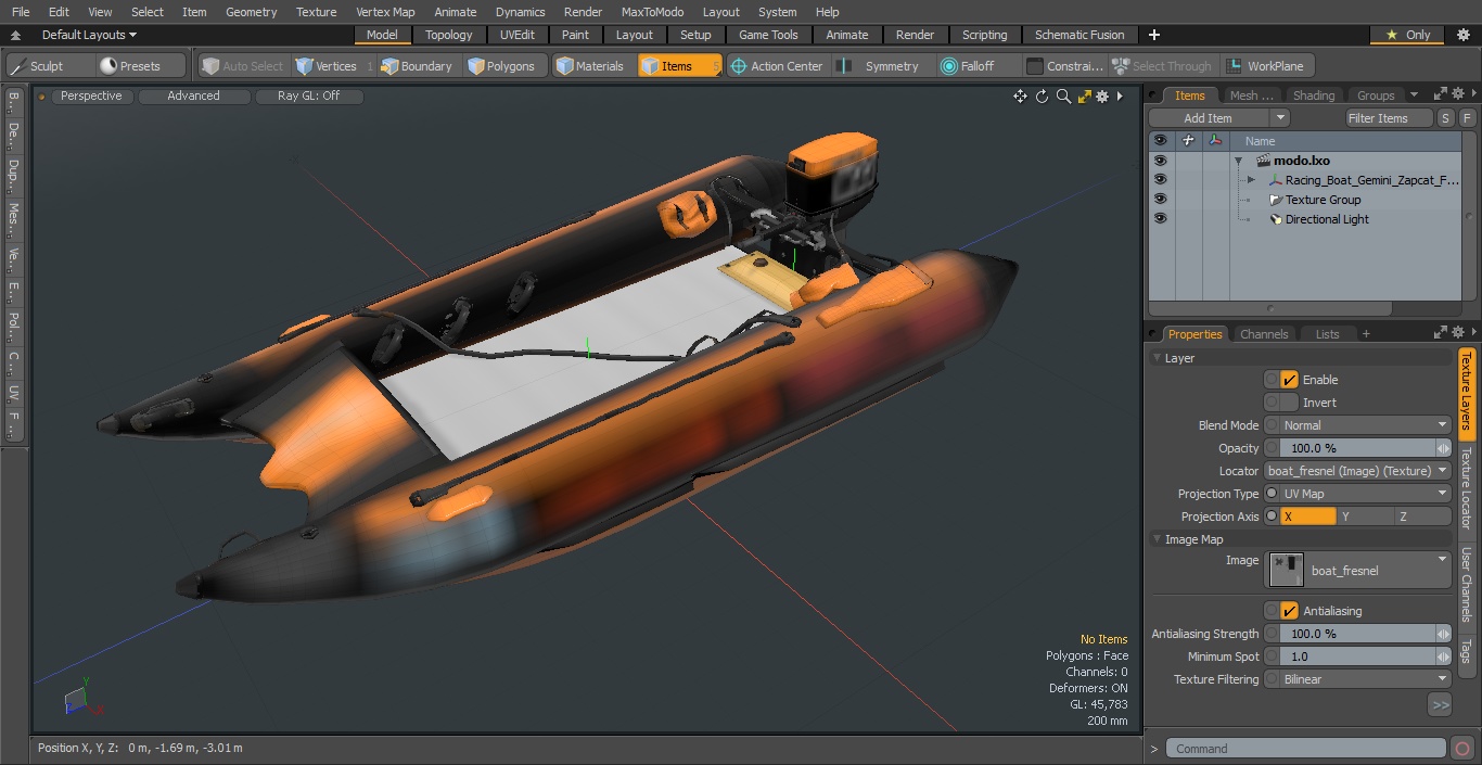 Racing Boat Gemini Zapcat F1 with Engine Orange 3D