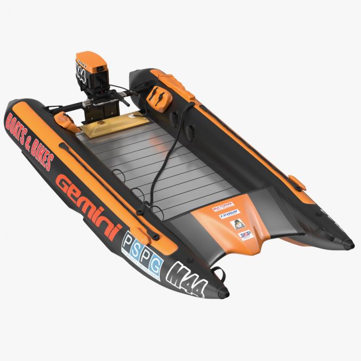 Racing Boat Gemini Zapcat F1 with Engine Orange 3D