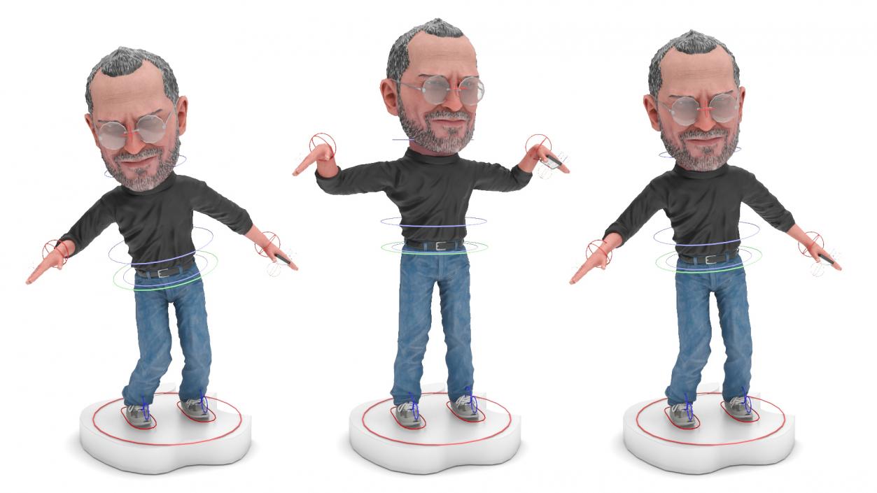 3D Steve Jobs Figure Rigged for Maya model