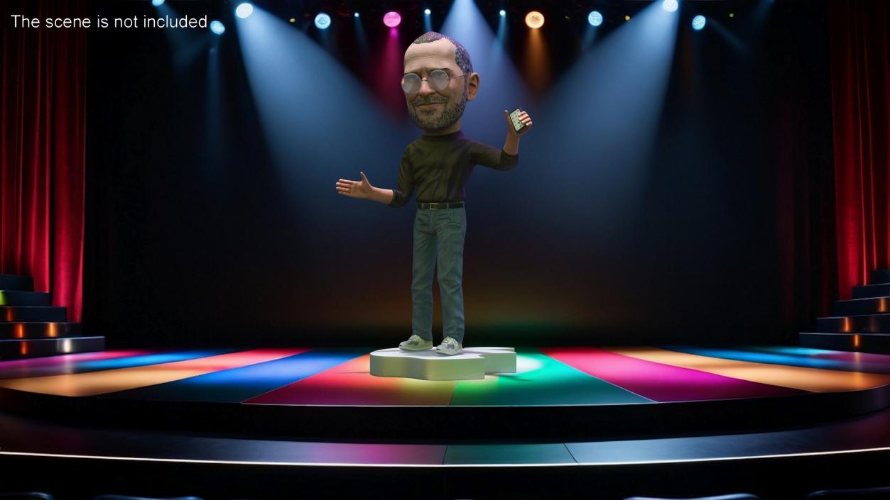 3D Steve Jobs Figure Rigged for Maya model