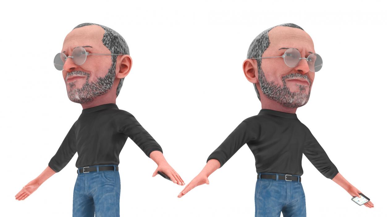 3D Steve Jobs Figure Rigged for Maya model