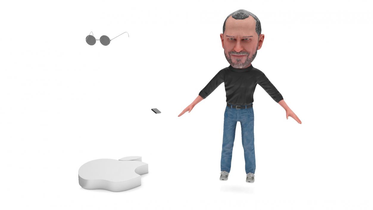 3D Steve Jobs Figure Rigged for Maya model