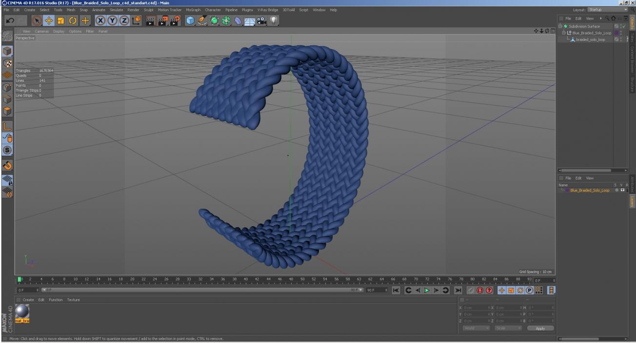 Blue Braided Solo Loop 3D