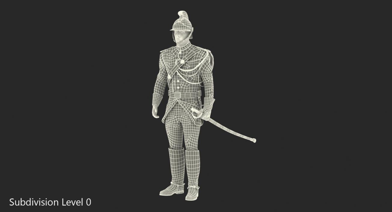 3D 1872 French Cuirassier Standing Pose