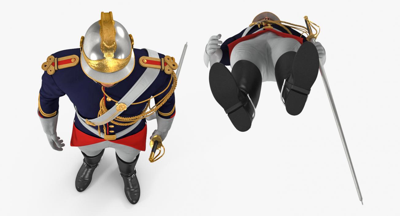 3D 1872 French Cuirassier Standing Pose