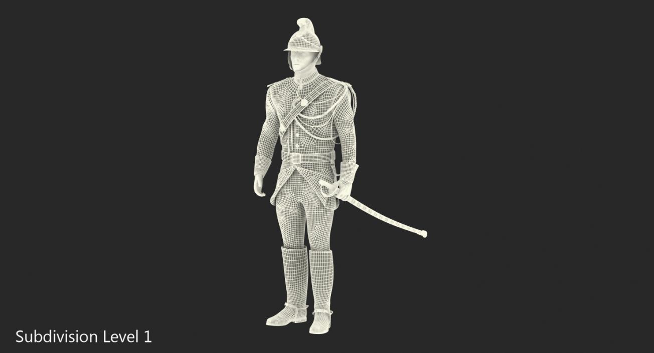 3D 1872 French Cuirassier Standing Pose